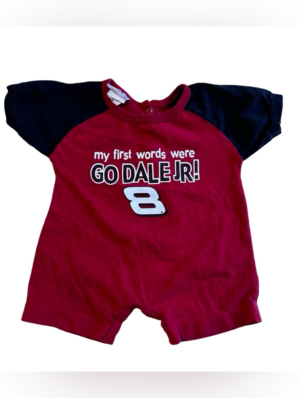 VTG Winners Circle Dale Earnhardt Jr #8 Baby Romper NASCAR Racing Red Black
